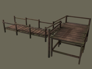 wooden walkway Modello 3D