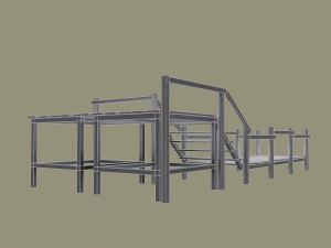 wooden walkway Modello 3D