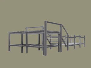 wooden walkway 3D Model