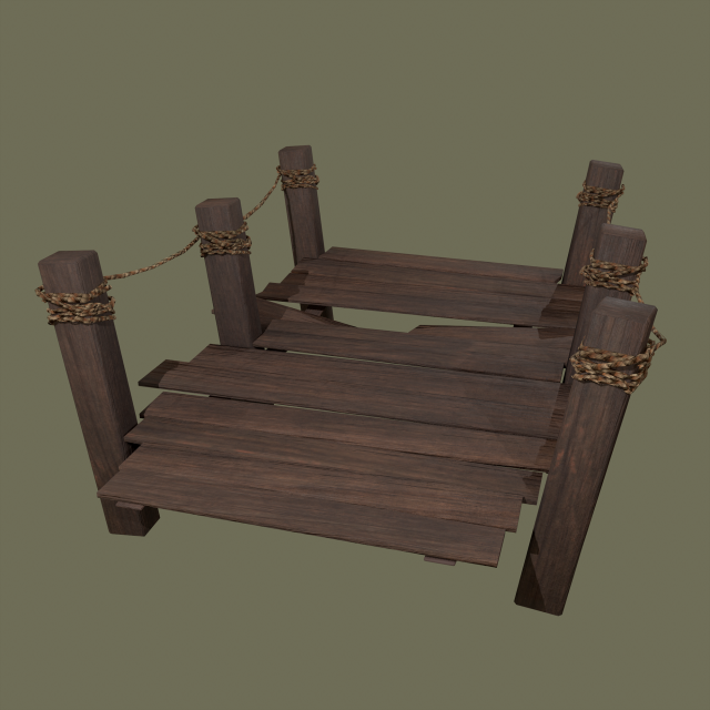 dock 2 piece modular 3D Model .c4d .max .obj .3ds .fbx .stl .blend 