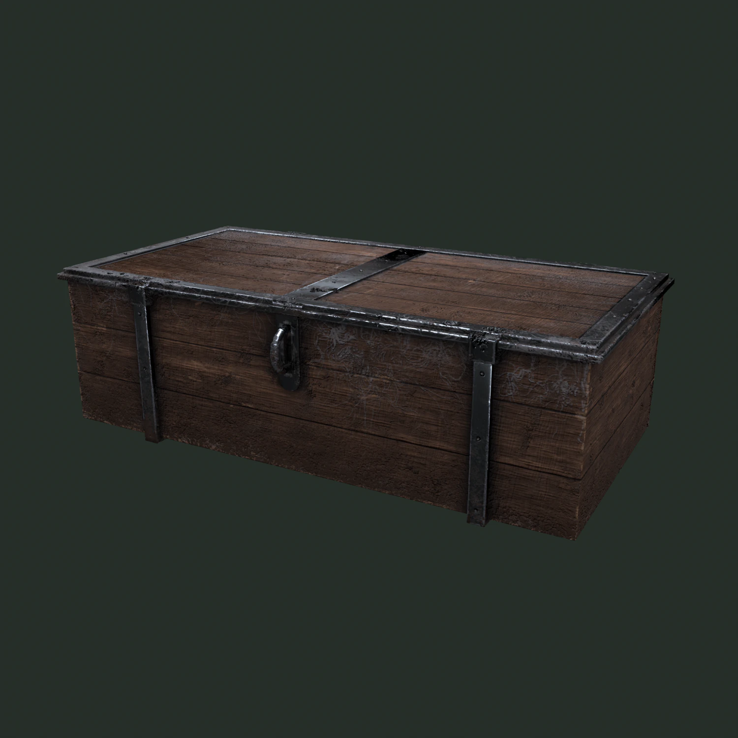 Old wooden chest 3D Model .c4d .max .obj .3ds .fbx .stl .blend 
