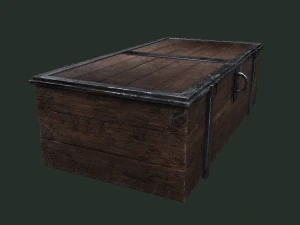 Old wooden chest 3D Model