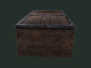 Old wooden chest 3D Model