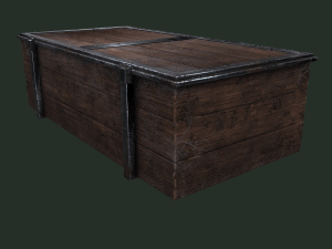 Old wooden chest Model 3D