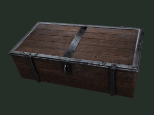 Old wooden chest Model 3D