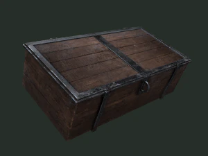 Old wooden chest 3D Model