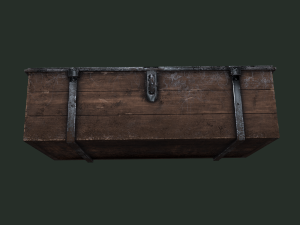 Old wooden chest Model 3D