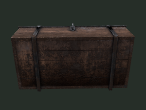 Old wooden chest Model 3D