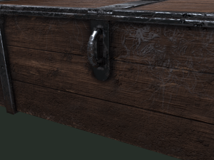 Old wooden chest Model 3D