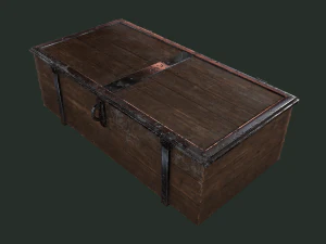 Old wooden chest 3D Model