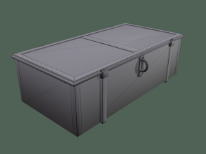 Old wooden chest Model 3D