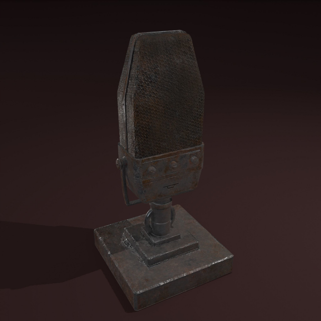 Vintage microphone 3D Model .c4d .max .obj .3ds .fbx .stl .blend 