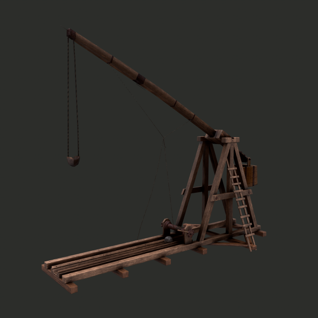 Trebuchet 3D Model .c4d .max .obj .3ds .fbx .stl .blend 