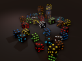 multi-colors emissive dice package low-poly 3D Models