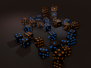 Multi-colors emissive dice package low-poly 3D मॉडल