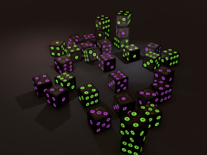Multi-colors emissive dice package low-poly 3D मॉडल