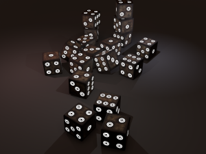 Multi-colors emissive dice package low-poly 3D मॉडल