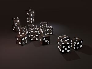 Multi-colors emissive dice package low-poly 3D मॉडल