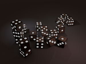 Multi-colors emissive dice package low-poly 3D मॉडल