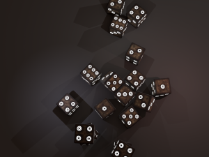 Multi-colors emissive dice package low-poly 3D मॉडल