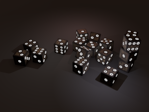 Multi-colors emissive dice package low-poly 3D मॉडल
