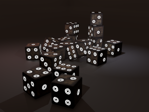 Multi-colors emissive dice package low-poly 3D मॉडल