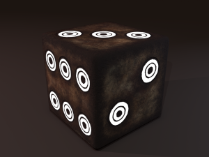 Multi-colors emissive dice package low-poly 3D मॉडल