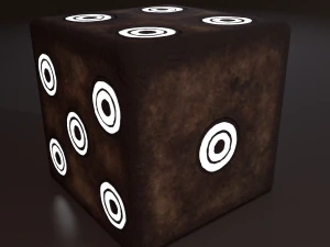 Multi-colors emissive dice package low-poly 3D Model