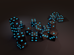 Multi-colors emissive dice package low-poly 3D मॉडल