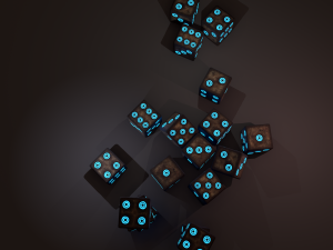 Multi-colors emissive dice package low-poly 3D मॉडल