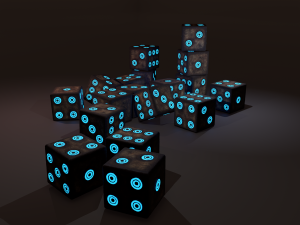 Multi-colors emissive dice package low-poly 3D मॉडल
