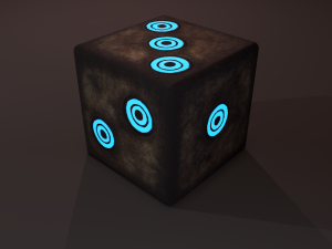 Multi-colors emissive dice package low-poly 3D मॉडल
