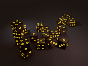 Multi-colors emissive dice package low-poly 3D मॉडल