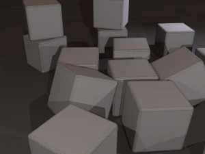 Multi-colors emissive dice package low-poly 3D Model