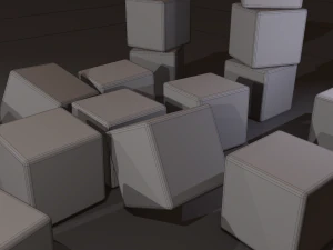 Multi-colors emissive dice package low-poly 3D Model