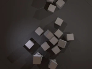 Multi-colors emissive dice package low-poly 3D Model