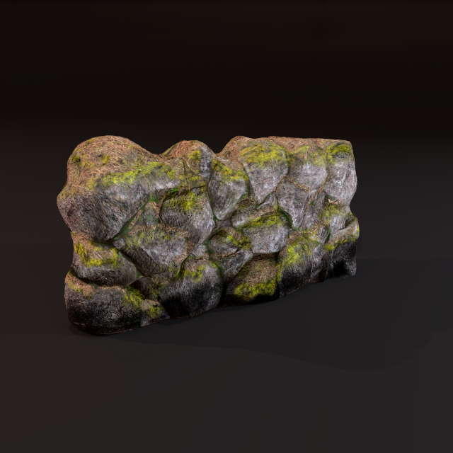 River rock wall 3D मॉडल .c4d .max .obj .3ds .fbx .stl .blend 