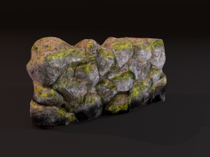 River rock wall 3D Model