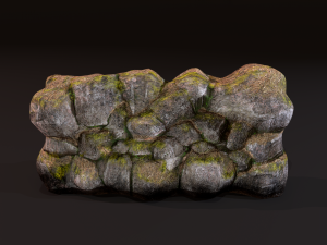 River rock wall 3D मॉडल