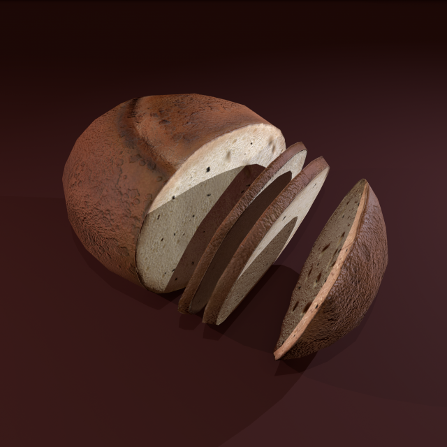 Sliced bread Model 3D .c4d .max .obj .3ds .fbx .stl .blend 
