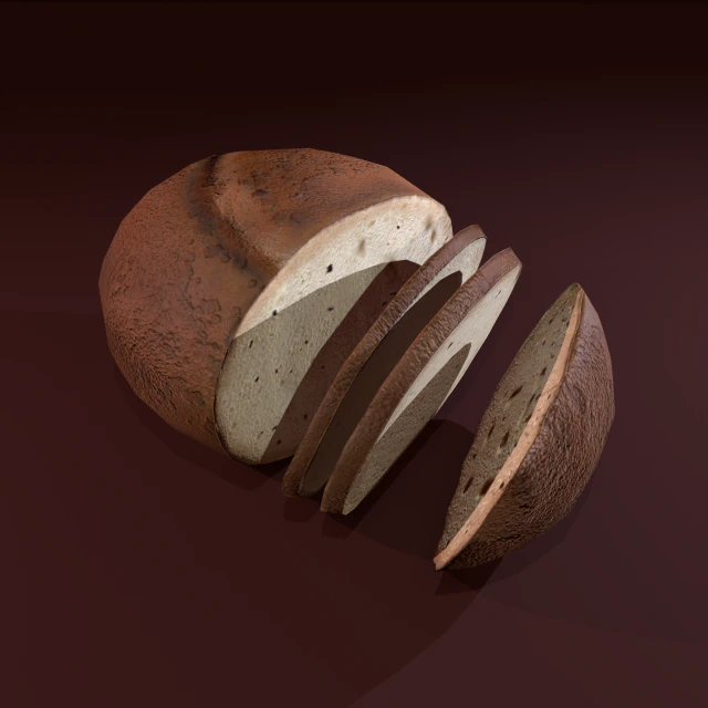 Pão fatiado Modelo 3D .c4d .max .obj .3ds .fbx .stl .blend