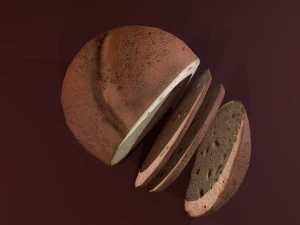P&atilde;o fatiado Modelo 3D