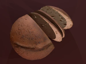 P&atilde;o fatiado Modelo 3D
