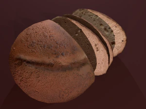 P&atilde;o fatiado Modelo 3D