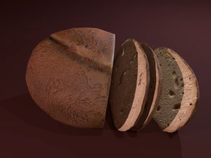P&atilde;o fatiado Modelo 3D