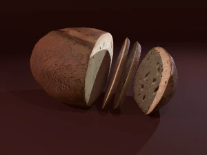 P&atilde;o fatiado Modelo 3D