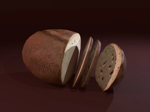P&atilde;o fatiado Modelo 3D