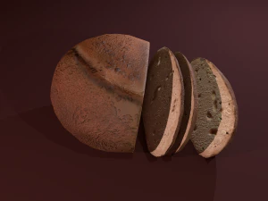 P&atilde;o fatiado Modelo 3D