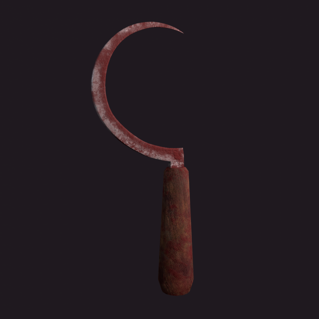 Bloody sickle 3D Model .c4d .max .obj .3ds .fbx .stl .blend 