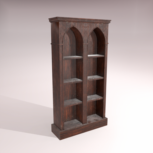 old dusty bookshelf Modelo 3D .c4d .max .obj .3ds .fbx .stl .blend 